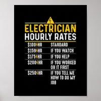 Funny Electrician Hourly Rates Lineman Gift for