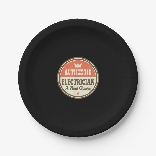 Funny Electrician Job Gift Paper Plate (Front)