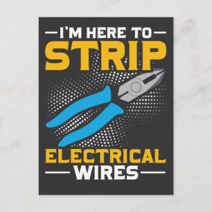 Funny Electrician Joke Saying Job Husband Humour Postcard