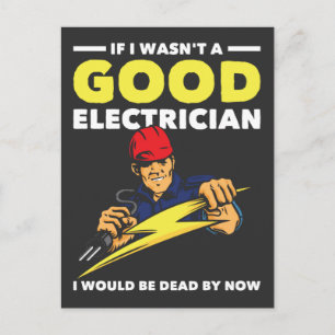 Funny Electrician Saying Job Husband Humour Postcard