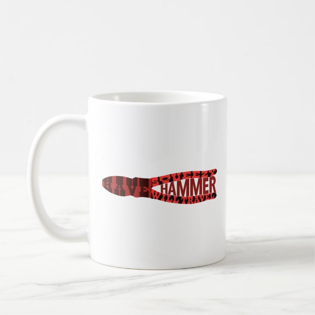 Funny Electrician Squeezy Hammer Coffee Mug (Left)