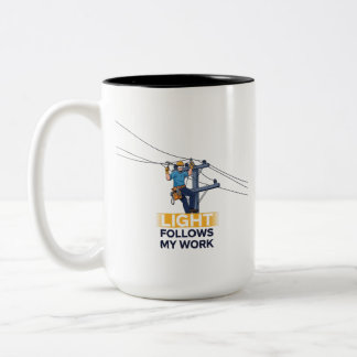 Funny Electrician Utility Worker Gift Two-Tone Coffee Mug