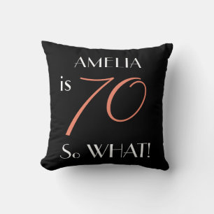 Funny Elegant Black 70th Birthday Cushion