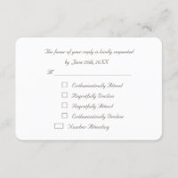 Funny Elegant Custom Party RSVP Invitation Card