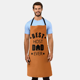 Funny Elegant Fathers Day Gift Best Host Dad Ever Apron