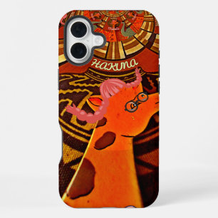 Funny Elegant Giraffe Accessorised African Style iPhone 16 Plus Case