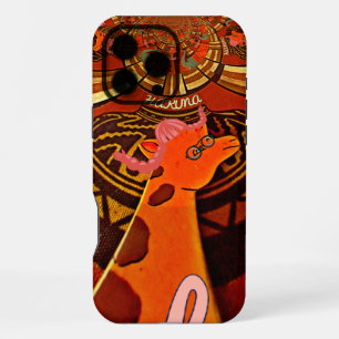 Funny Elegant Giraffe Accessorised African Style iPhone 16 Pro Max Case