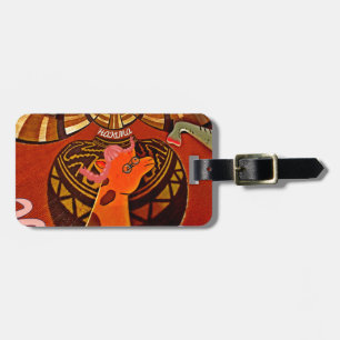 Funny Elegant Giraffe Accessorised African Style Luggage Tag
