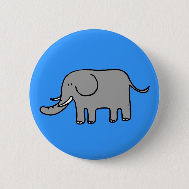 Funny elephant 6 cm round badge (Front)