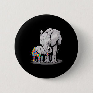 Funny Elephant Autism Awareness Autism Mum Kids Bo 6 Cm Round Badge