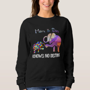 Funny Elephant Autism Mother And Son Knows No Dist Sweatshirt