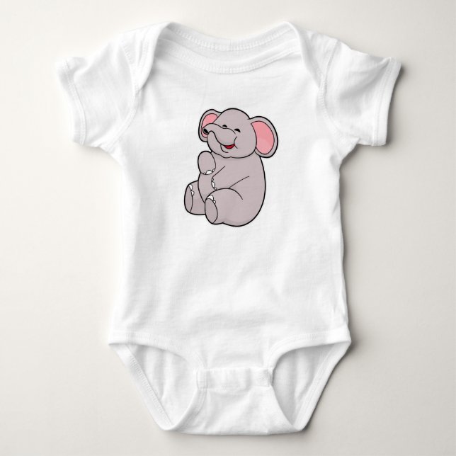 Funny Elephant Baby Bodysuit (Front)