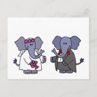 Funny Elephant Bride and Groom Wedding Design