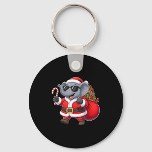 Funny Elephant Christmas Santa Outfit Xmas Boys Gi Key Ring