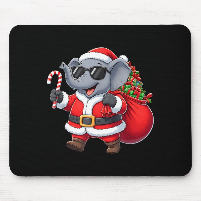 Funny Elephant Christmas Santa Outfit Xmas Boys Gi Mouse Mat (Front)