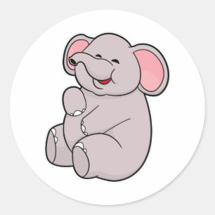 Funny Elephant Classic Round Sticker