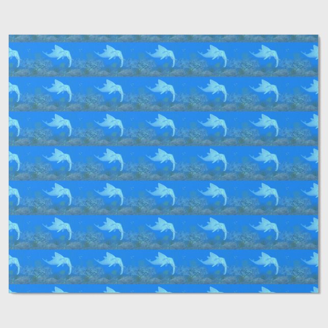 Funny Elephant Dolphin Crossbreed Wrapping Paper (Flat)
