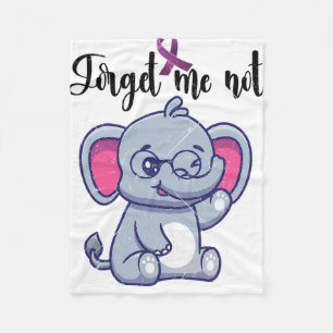 Funny Elephant Flower Forget Me Not Heimerheimer A Fleece Blanket