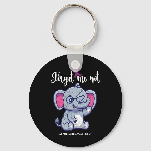 Funny Elephant Flower Forget Me Not Heimerheimer A Key Ring (Front)