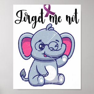 Funny Elephant Flower Forget Me Not Heimerheimer A Poster