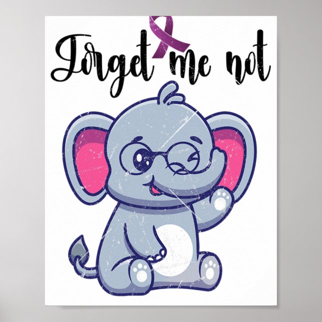 Funny Elephant Flower Forget Me Not Heimerheimer A Poster (Front)