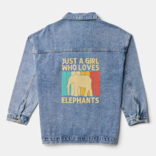 Funny Elephant For Girls Kid Indian Elephant Mammo Denim Jacket