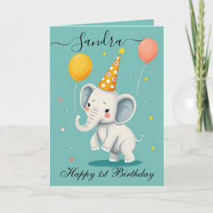 Funny Elephant Happy Birthday Card