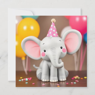  Funny Elephant Happy Birthday  Card