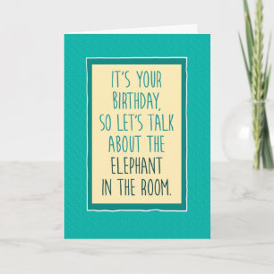 Funny Elephant in the Room Birthday Card
