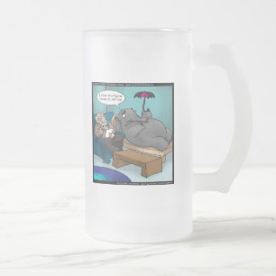 Funny Elephant In Therapy Frosted Glass Beer Mug