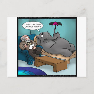 Funny Elephant In Therapy Postcard