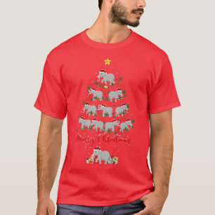 Funny Elephant Lover Matching Santa Elephant Chris T-Shirt