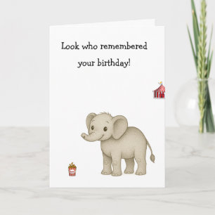 Funny Elephant Memory Age Burn Card