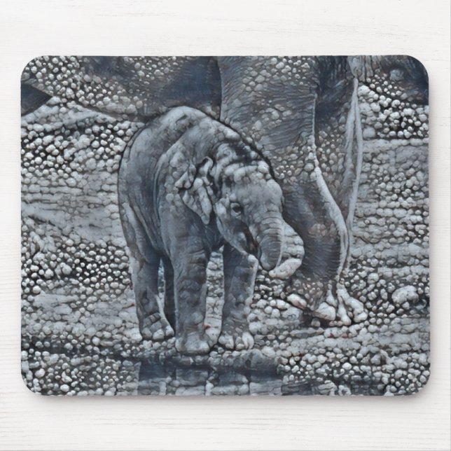 funny elephant mouse mat (Front)