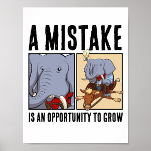 Funny Elephant Opportunity To Grow Motivational Poster