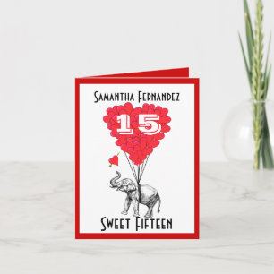 Funny elephant sweet Fifteen Card