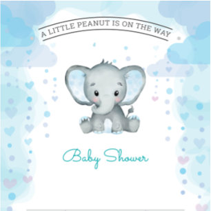 funny Elephant Watercolor Baby Shower Invitation