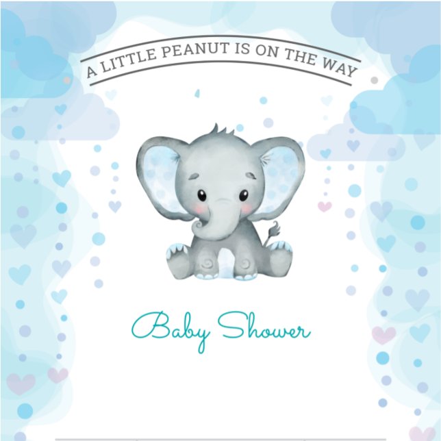 funny Elephant Watercolor Baby Shower Invitation (Creator Uploaded)