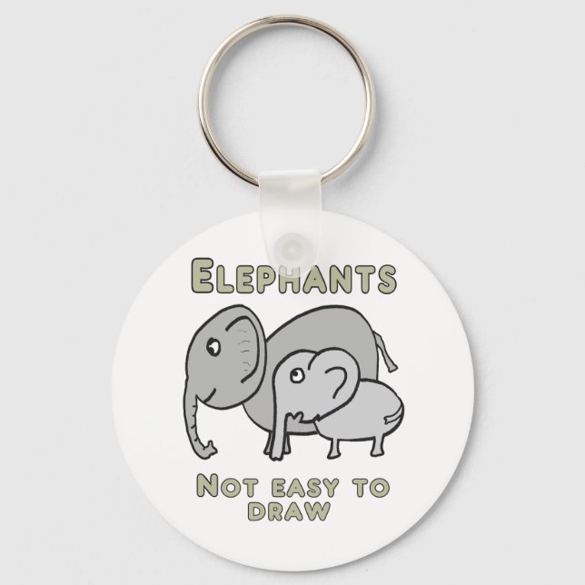 Funny Elephants Key Ring (Front)