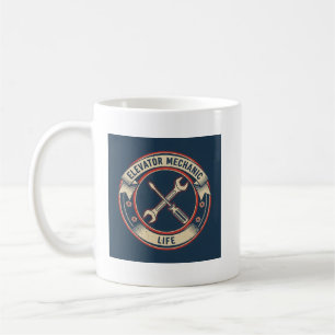 Funny Elevator Technician Gift - Mechanic Life Log Coffee Mug