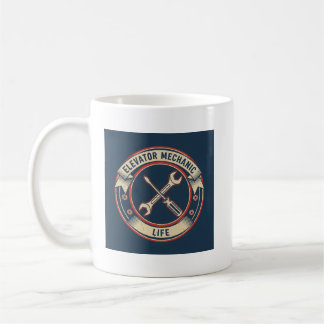 Funny Elevator Technician Gift - Mechanic Life Log Coffee Mug