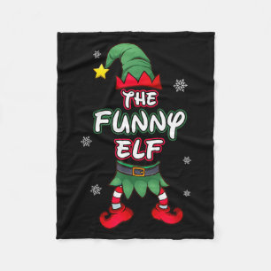 Funny Elf Christmas Pajamas Pjs Matching Family Gr Fleece Blanket