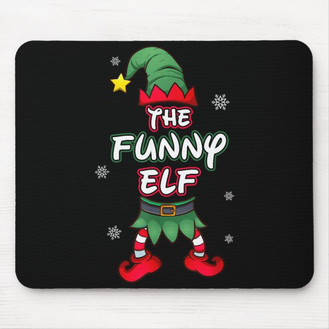 Funny Elf Christmas Pajamas Pjs Matching Family Gr Mouse Mat (Front)