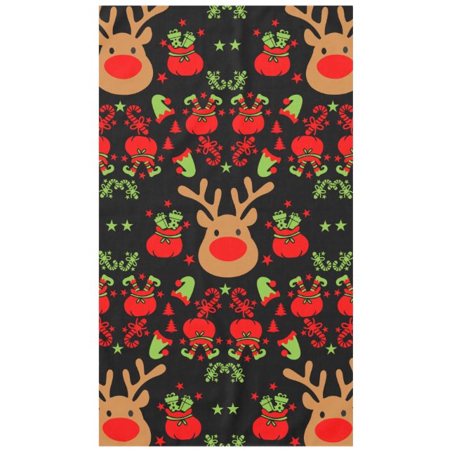 Funny Elf Christmas Wrapping Tablecloth (Front)