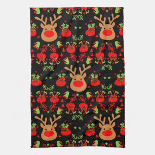 Funny Elf Christmas Wrapping Tea Towel
