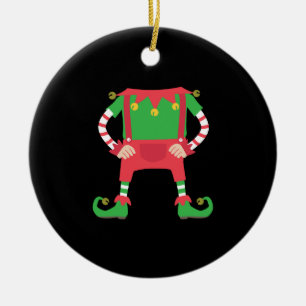 Funny Elf costume Funny Santa Christmas Ceramic Tree Decoration