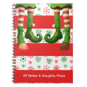 Funny Elf Faces & Legs   North Pole Fun Christmas  Notebook