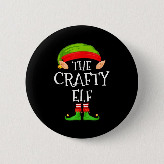 Funny Elf Family Christmas Crafty Elf Sweater Matc 6 Cm Round Badge (Front)