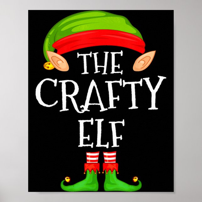 Funny Elf Family Christmas Crafty Elf Sweater Matc Poster (Front)
