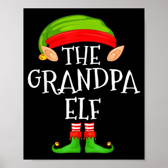 Funny Elf Family Christmas Grandpa Elf Sweater Mat Poster (Front)